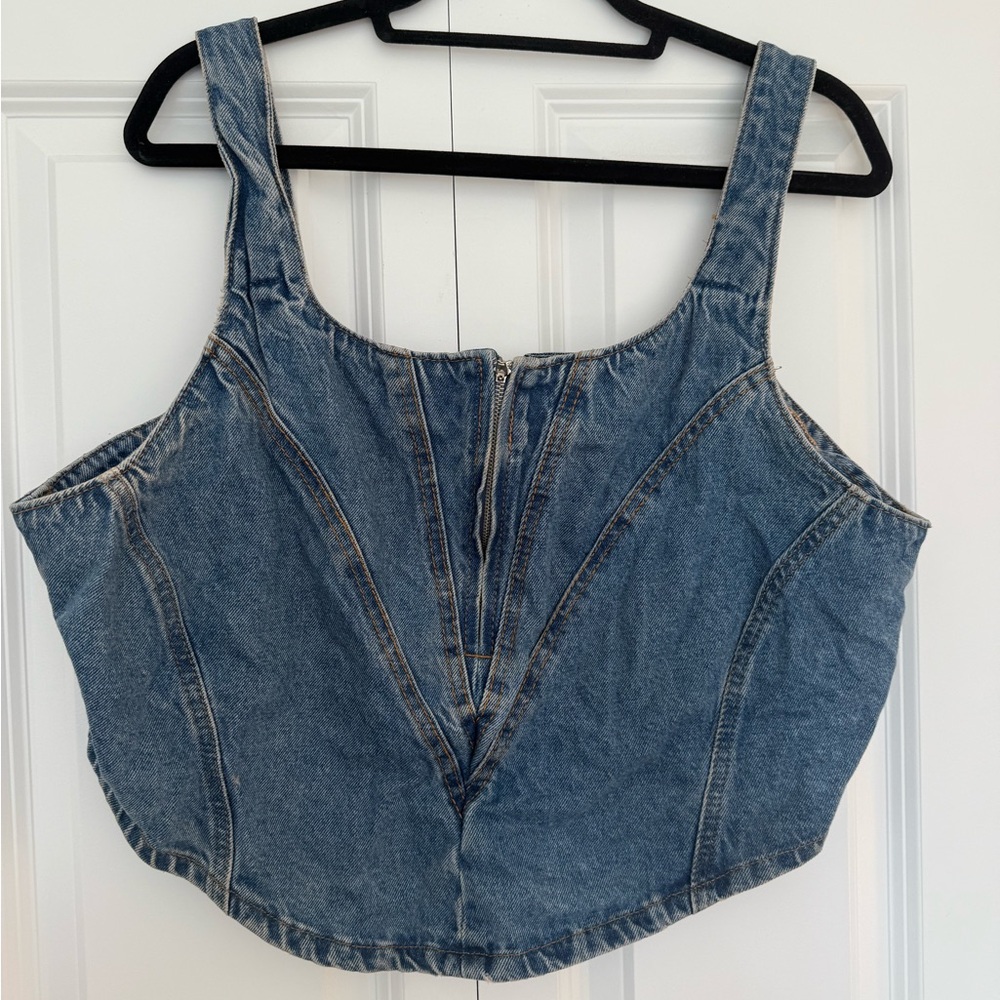 Primark Denim Blue Crop Top